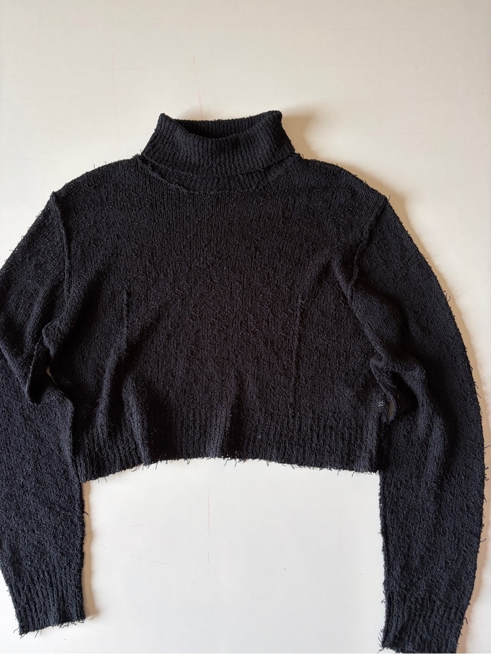 Cheap Monday black turtleneck cowl neck cropped long sleeve sweater women’s XS